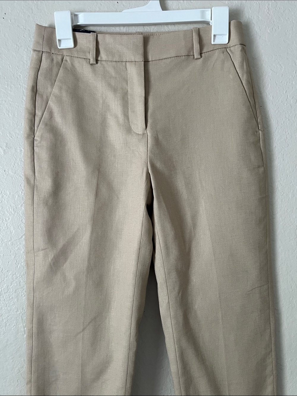 NWT J. CREW Kallie Stretch Linen-Blend Straight-leg Pant Beige Size 2 - Picture 2 of 14